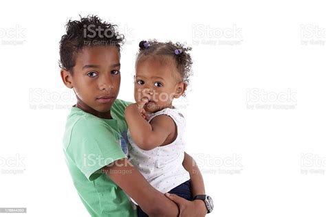 Portrait Of A African American Brother And Sister Stock Photo