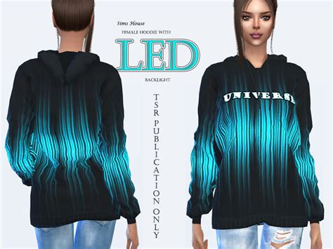 Female Hoodie With Led Blue Rain Lighting The Sims 4 Catalog
