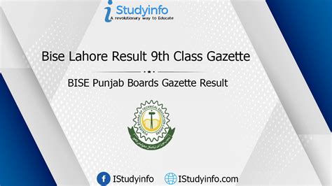Bise Lahore Result 9th Class 2022 Gazette