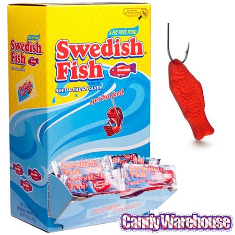 Red Swedish Fish Candy Wrapped 240 Piece Box Swedish Fish Candy