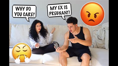 getting mad that my ex is pregnant prank on girlfriend youtube