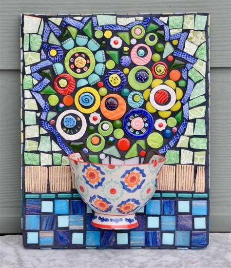 Rita Floral Planter Mosaic Etsy Mosaic Art Projects Mosaic Glass