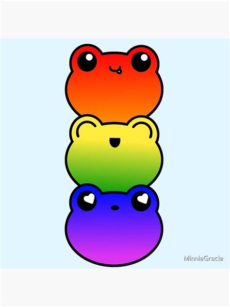 Rainbow Frog Stack Poster For Sale By Minniegracie Redbubble