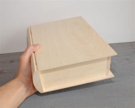 Large Wooden Box Book Unfinished Wood Box Wooden Blank Box Etsy