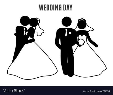 Stick Figure Wedding Couples Royalty Free Vector Image