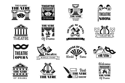 Theatre Badges Broadway Emblem Entertainment Show Party Vintage Logo