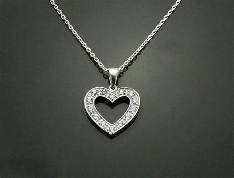 Heart Charm Necklace Sterling Silver Love Jewelry Gift For Her Valentine S Day Gift