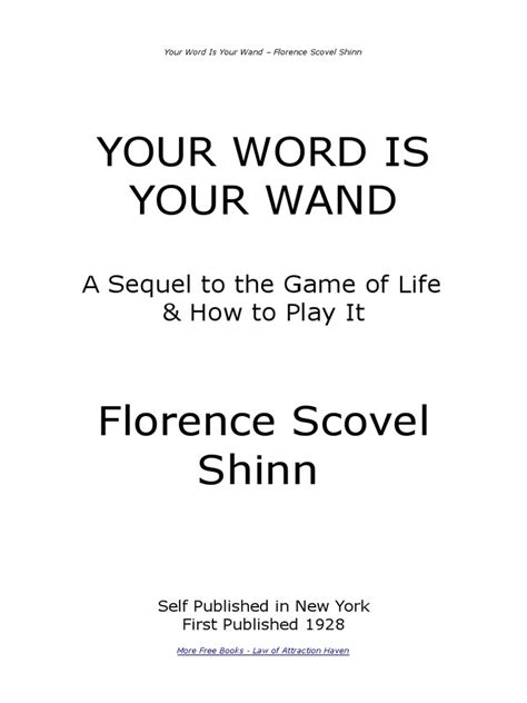Florence Scovel Shinn Your Word Is Your Wand Pdf Pdf Divinity Love