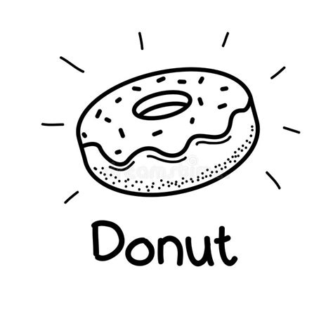 Black Isolated Outline Icon Of Doughnut On White Background Line Icon