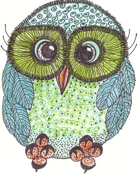 Whimsical Owl Art Print Of An Original 8x10 Art For Kids Baby