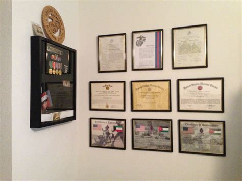 Military Certificate Wall Military Office Decor Military Home Decor