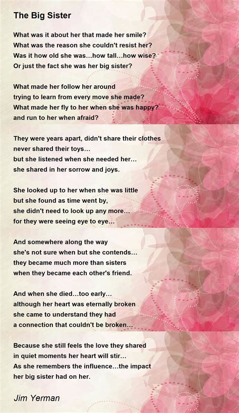 what is a big sister poem