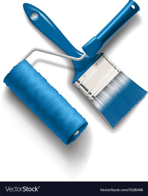 Paint Brush And Roller Royalty Free Vector Image