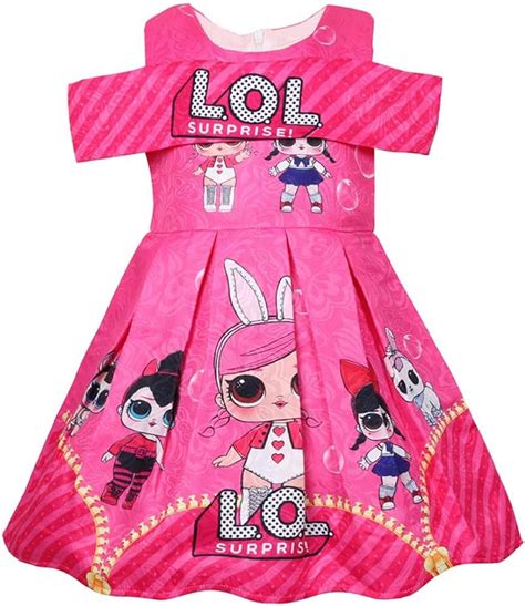 Backstri Fashion Girls Dress Red Pink Color Lol Surprise Doll Clothes