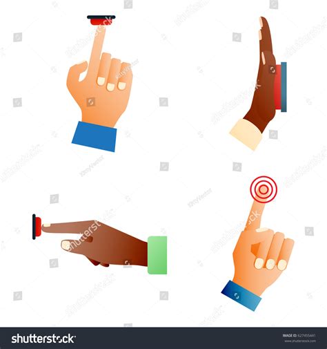 Hand Press Red Button Finger Press Control Push Royalty Free Stock