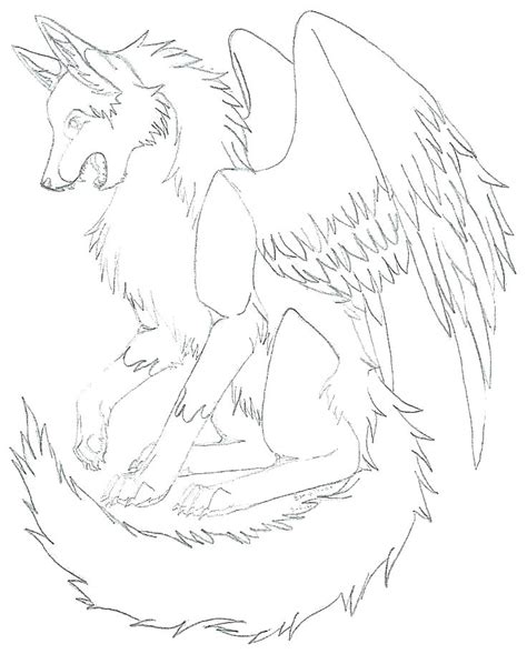 Winged Wolf Coloring Pages At Getcolorings Free Printable