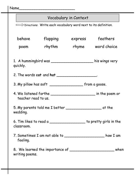 All the chapters from both the books are equally important and carry almost. Second Grade Worksheets | 2nd grade worksheets, Vocabulary words, Vocabulary worksheets