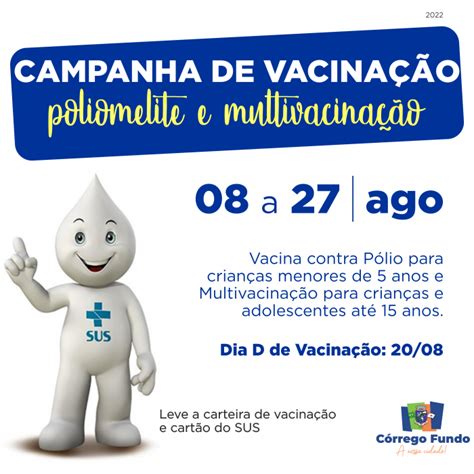 prefeitura municipal de córrego fundo campanhas de vacinação contra a pólio e multivacinação