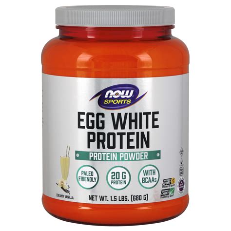 Supplement Now Sports Egg White Protein Vanilla Powder Plastic Jar