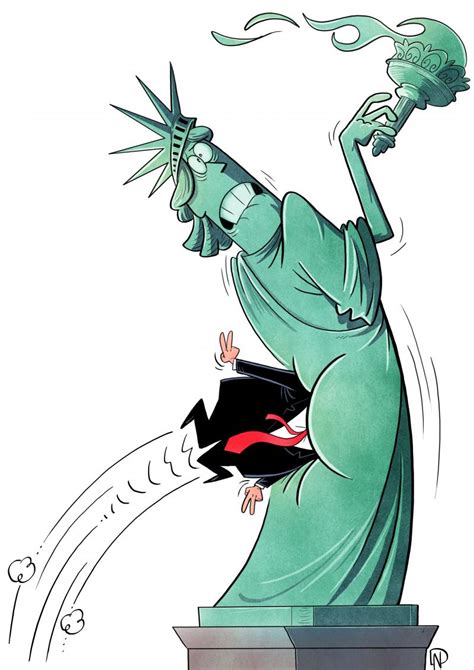 Donaldtrump And Statue Of Liberty Cartoon Movement