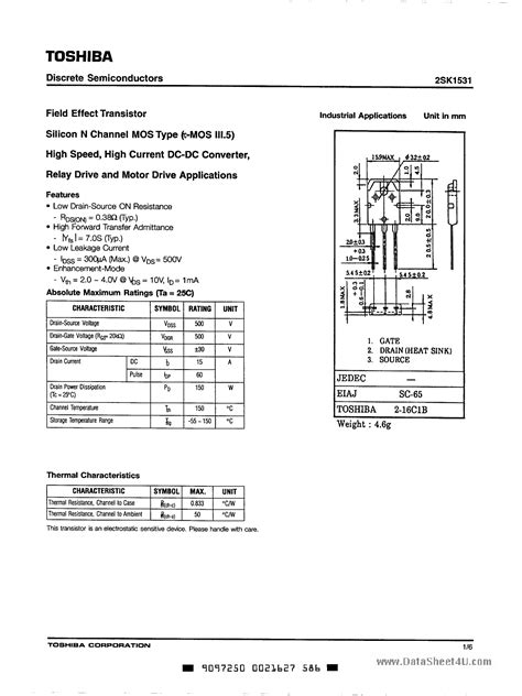 2sk2842 toshiba field effect transistor silicon n channel mos type (π−mosv) 2sk2842 chopper regulator, dc−dc conve. K1507 DATASHEET PDF