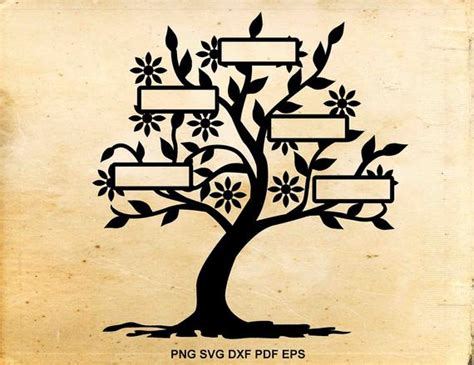 Download Family tree svg 5 names Tree clipart Tree cutting files ...