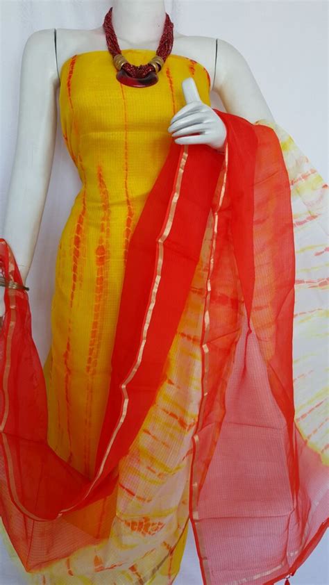 Phenomenal Yellow And Red Colored Pure Kotta Silk Kurti
