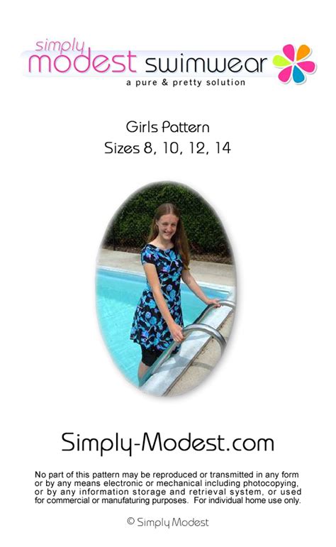 Girls Multi Size Pattern 8 10 12 14 Simply Modest Swimwear Swim