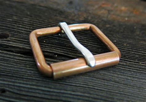 Solid Copper Belt Buckle Sterling Silver Prong Copper