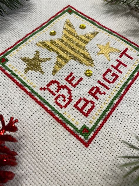Pdf Be Bright Christmas Star Cross Stitch Pattern Etsy