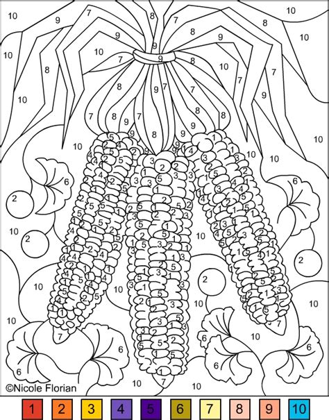 Indian corn coloring page from 50 states category. Nicole's Free Coloring Pages: COLOR BY NUMBER * INDIAN ...