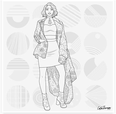People Coloring Pages Printable Coloring Pages Adult Coloring Pages Coloring Sheets Fashion