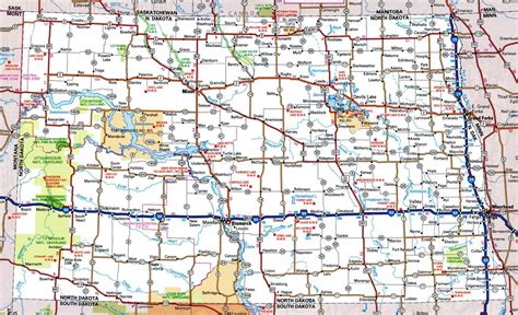 North Dakota Nd Road And Highway Map