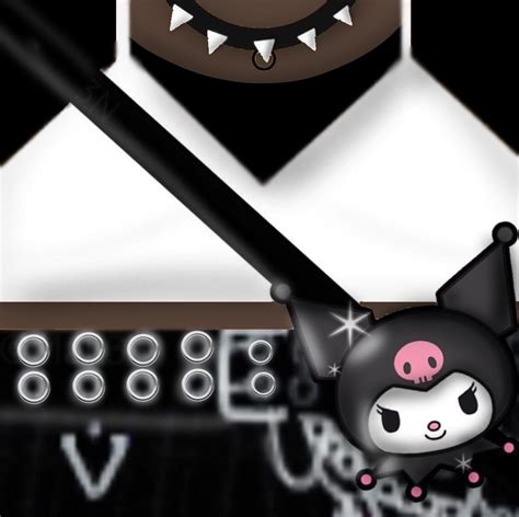 Free Roblox T-shirt black kuromi shirt with white crop top ⛓🖤 | Ropa de