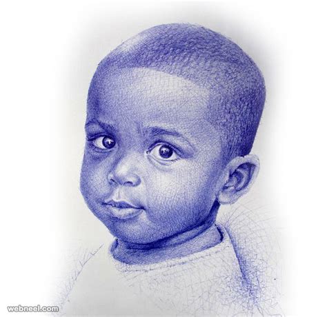 20 Realistic Ballpoint Pen Drawings From African Artist Enam Bosokah