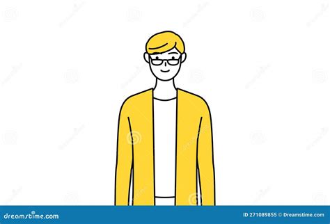 A Casually Dressed Young Man Standing Stock Vector Illustration Of