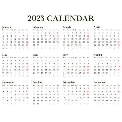 Simple Style 2023 Calendar 2023 Calendar 2023 Calendar New Calendar