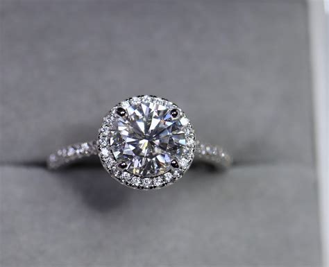 Moissanite Bridal Set Halo Moissanite Ring Classic Halo Ring Wedding