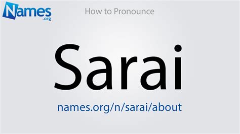 how to pronounce sarai youtube