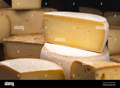Close Up Of Different Types Of French Cheeses Stock Photo Alamy