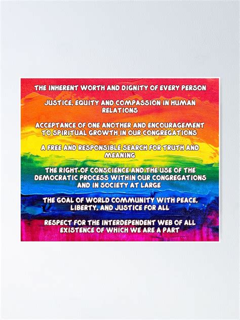 Unitarian Universalist 7 Principles Poster For Sale By Gwinna Redbubble