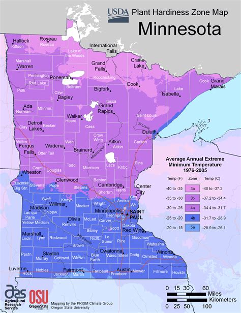 Minnesota Plant Hardiness Zone Map Mapsofnet