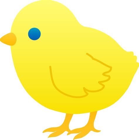 Cute Yellow Baby Chick Free Clip Art