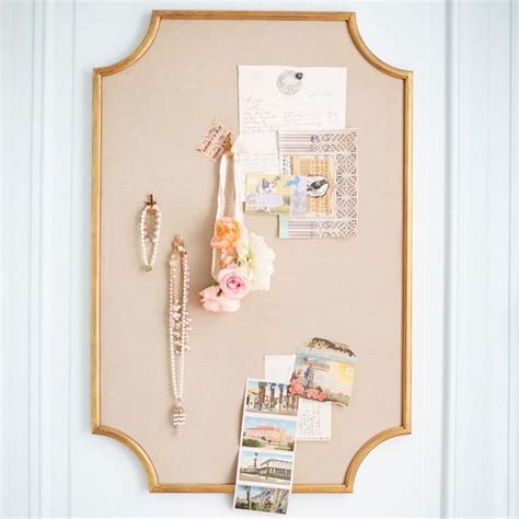 the emily and meritt gold scallop statement pinboard wall organizers pottery barn teen emily