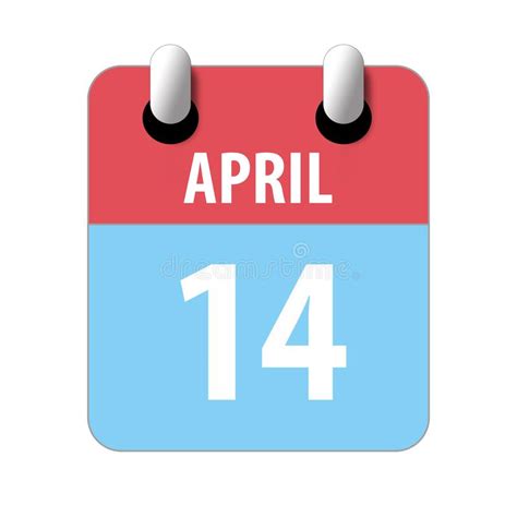 April 14th Day 14 Of Monthsimple Calendar Icon On White Background