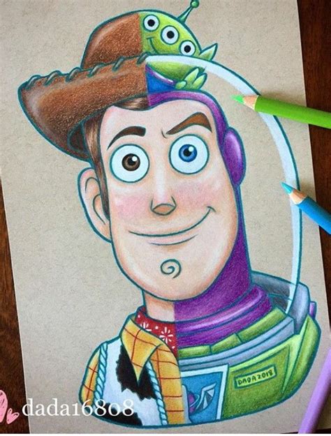 Toy Story Buzz And Woody Mashup Art Disney Art Drawings Disney