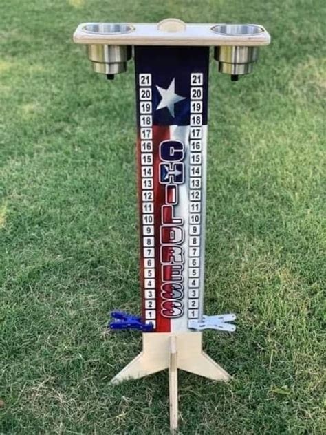 The Scoring Power Tower Made For Cornhole With Cupholders Etsy