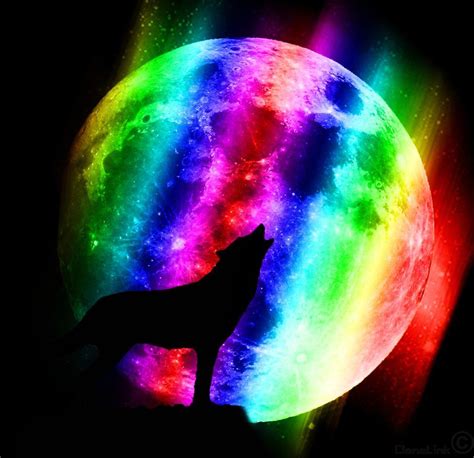 Rainbow Wolf In 2023 Animal Spirit Guides Wolf Howling At Moon Wolf