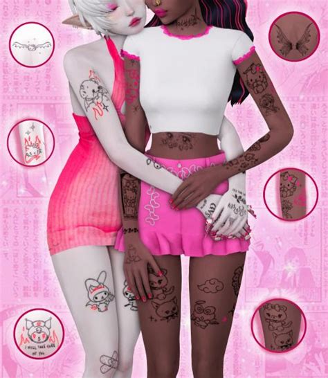 Otome Tattoo 💓 In 2021 Sims 4 Sims 4 Tattoos Sims