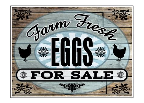 Buy Our Farm Fresh Eggs For Sale Wood Grain Aluminum Sign From Signs